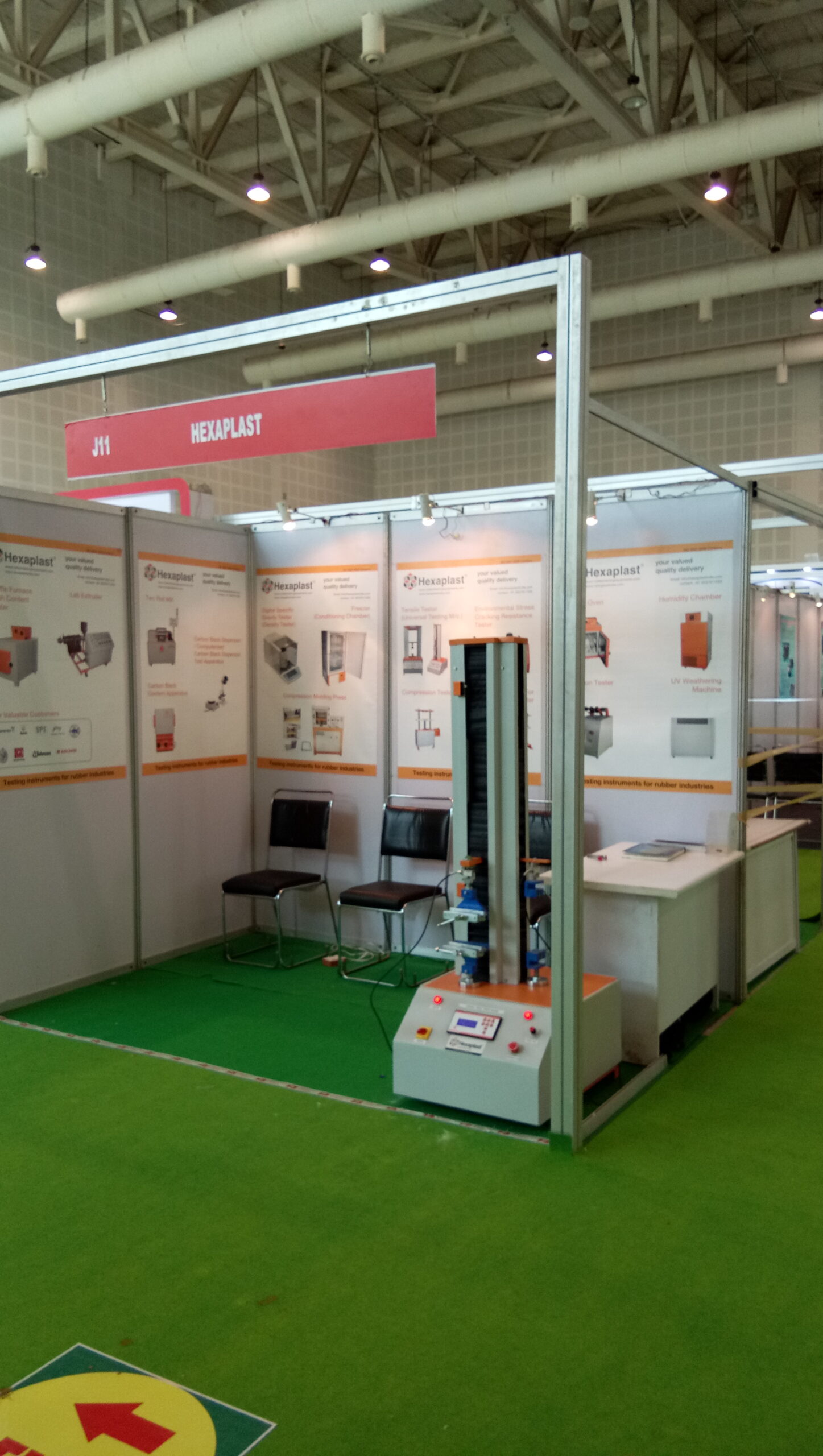 A photograph HexaPlast stall at an exhibition