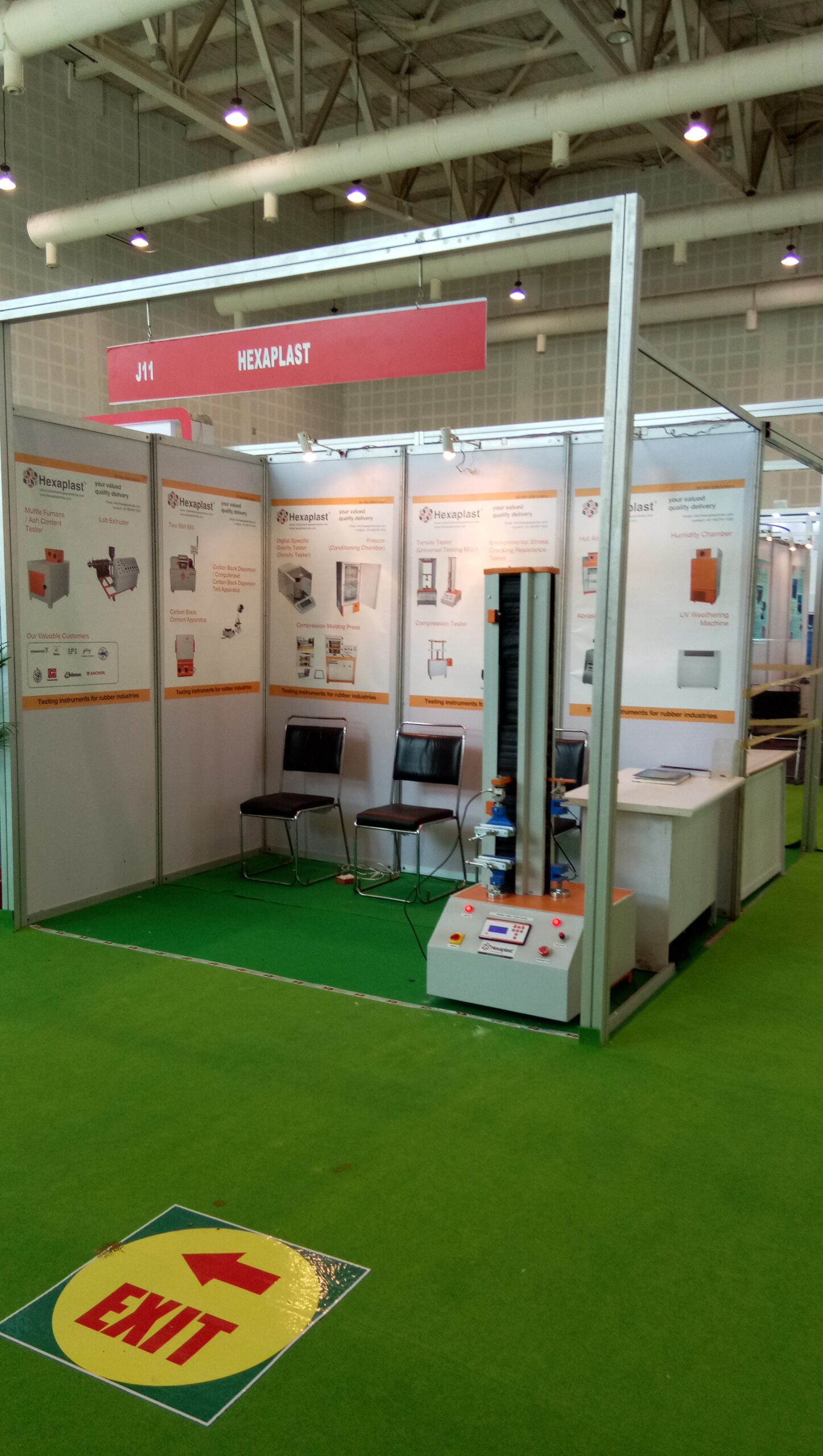 A photograph HexaPlast stall at an exhibition