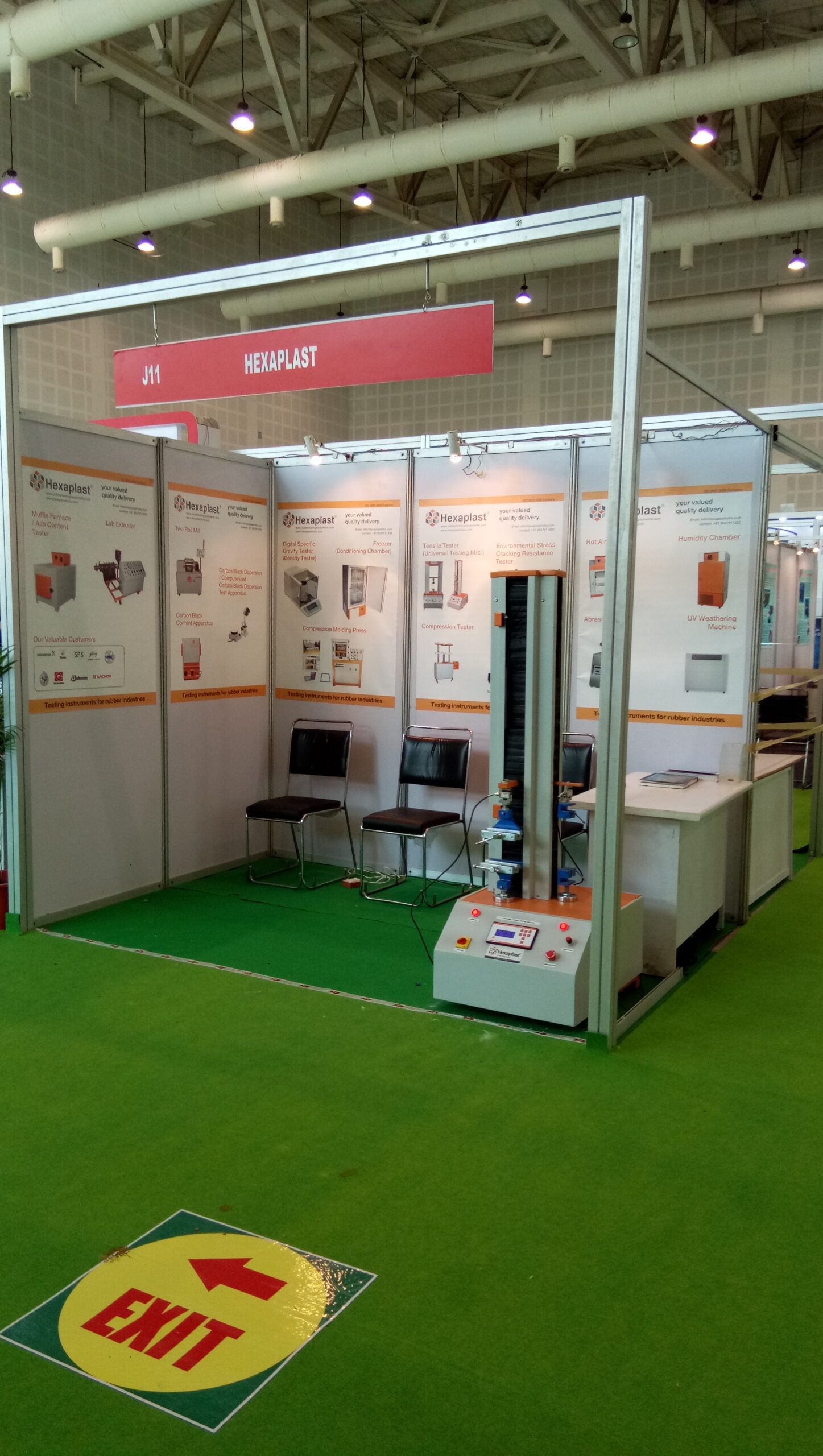 A photograph HexaPlast stall at an exhibition